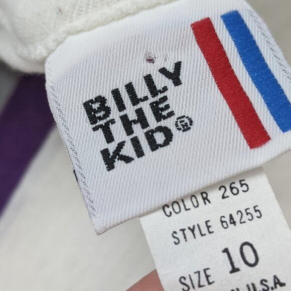 Vintage Billy the Kid T-Shirt Boys Size 7 White Stripe Tee - Picture 4 of 4